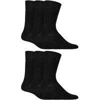 SOCKSHOP Gentle Grip Men's 6 Pack Non Elastic Soft Top Cotton Diabetic Socks in Black | Size: 6-11