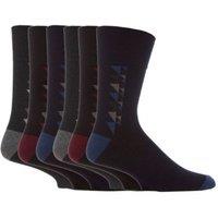 SOCKSHOP Gentle Grip Men's 6 Pack Non Elastic Bigfoot Cotton Socks in Black | Size: 12-14