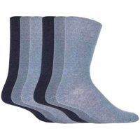 SOCKSHOP Gentle Grip Men's 6 Pack Non Elastic Bigfoot Cotton Socks in Blue | Size: 12-14