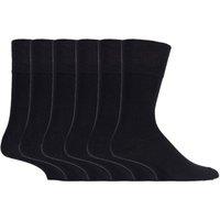 SOCKSHOP Gentle Grip Men's 6 Pack Non Elastic Loose Top Bamboo Socks in Black | Size: 6-11