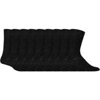 SOCKSHOP Gentle Grip Men's 9 Pairs Non Elastic Cotton Socks with Loose Top - Ideal for Diabetic in Black | Size: 6-11
