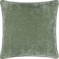 Yard Heavy Chenille Woven Piped Cushion in Light Green | Size: 50 cm x 50 cm