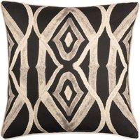Wylder Tropics Cape Ikat Reversible Tropical Cushion in Black | Size: 50 cm x 50 cm
