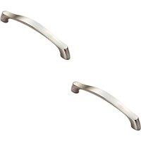 Loops 2x Chunky Arched Grip Pull Handle 194 x 17mm 160mm Fixing Centres Satin Nickel in Metallics