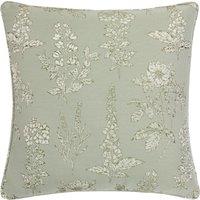 Wylder Nature Sophia Botanical Embroidered Cushion in Light Green | Size: 50 cm x 50 cm