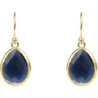 Latelita Women's Petite Drop Earrings Sapphire Hydro Gold in Blue