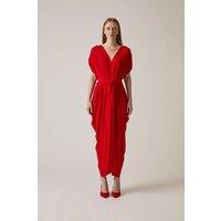 Draped Maxi Red Dress