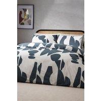 HOEM Meta Abstract Geometric Cotton Rich Duvet Cover Set in Navy | Size: Super King