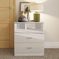 LUXURY LIFE Chilton Gloss White 3 Drawer Modern Chest of Drawers