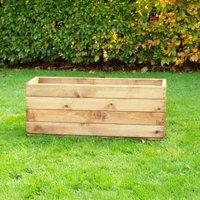 Primrose Wooden Trough Redwood Outdoor Flower Pot Garden Planter 78cm in Brown