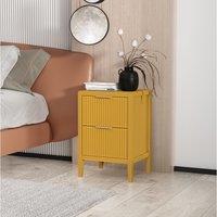 Cabinet Bits Castel 2 Drawer Bedside Table in Mustard