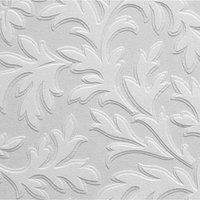 Anaglypta Leaf Vinyl Textured Wallpaper in White