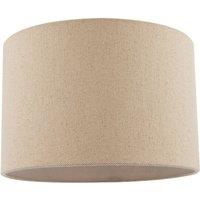 Happy Homewares Light Taupe Oatmeal Linen Fabric Drum Lamp Shade with Cotton Lining in Light Beige | Size: 12 inches