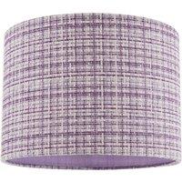 Happy Homewares Cross Hatch Design Textured Linen Fabric Lamp Shade in Lilac & White | Size: 10 inches