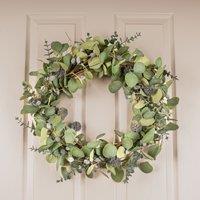 Scottish Everlastings Ltd 52cm Eucalyptus & Pussy Willow Wreath in Green