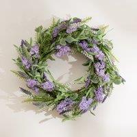 Scottish Everlastings Ltd 55cm Purple Hyacinth, Eucalyptus & Lavender Wreath