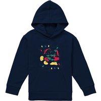 Disney Mickey Mouse & Minnie Christmas Kiss Youth Kids Pull-Over Hoodie, Navy | Size: 7-8 Years