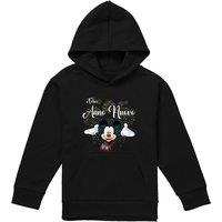 Disney Mickey Mouse Firework New Year Italian Youth Kids Pull-Over Hoodie, Black | Size: 7-8 Years