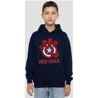 Marvel Captain America Red Hulk Shield Youth Kids Pull-Over Hoodie, Navy | Size: 12-13 Years
