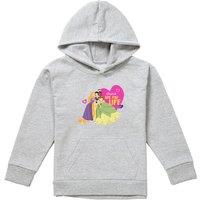 Disney Princess Valentine'S Day Friends Are For Life Youth Kids Pull-Over Hoodie, Athletic Heather in Grey | Size: 5-6 Years