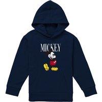 Disney Mickey 90S Classic Youth Kids Pull-Over Hoodie, Navy | Size: 7-8 Years
