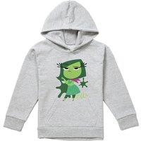 Disney Inside Out 2 Disgust Youth Kids Pull-Over Hoodie, Athletic Heather in Grey | Size: 12-13 Years