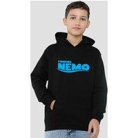 Disney Finding Nemo Logo Youth Kids Pull-Over Hoodie, Black | Size: 12-13 Years