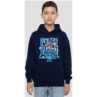Disney Star Wars Papercut R2D2 Youth Kids Pull-Over Hoodie, Navy | Size: 12-13 Years