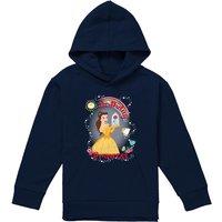 Disney Beauty & The Beast Birthday Princess With Belle & Chip Youth Kids Pull-Over Hoodie, Navy | Size: 12-13 Years