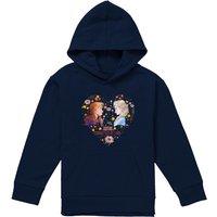 Disney Frozen Valentine'S Day Elsa, Anna, Sisters Connected By Love Youth Kids Pull-Over Hoodie, Navy | Size: 9-11 Years