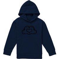 Disney Love Hands Youth Kids Pull-Over Hoodie, Navy | Size: 9-11 Years