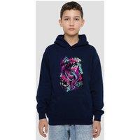 Marvel Ghost Spider Gwen Graffiti Face Youth Kids Pull-Over Hoodie, Navy | Size: 12-13 Years
