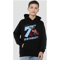 Marvel Thor Birthday 7 Youth Kids Pull-Over Hoodie, Black | Size: 12-13 Years