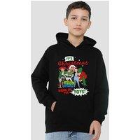 Disney Toy Story Christmas Group Youth Kids Pull-Over Hoodie, Black | Size: 12-13 Years