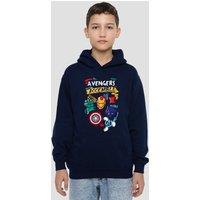 Marvel Superhero Trio Youth Kids Pull-Over Hoodie, Navy | Size: 12-13 Years