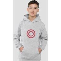 Marvel Captain America Shield Christmas Jumper Youth Kids Pull-Over Hoodie, Athletic Heather in Grey | Size: 12-13 Years