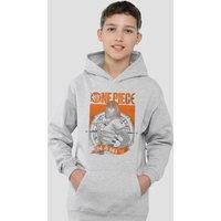 One Piece Nami Etched Portrait Youth Kids Pull-Over Hoodie, Athletic Heather in Grey | Size: 7-8 Years