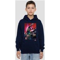Marvel X-Men Wolverine Nightcrawler Cover Youth Kids Pull-Over Hoodie, Navy | Size: 9-11 Years