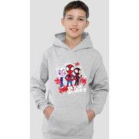 Marvel Spidey & His Amazing Friends Team Spidey Youth Kids Pull-Over Hoodie, Athletic Heather in Grey | Size: 12-13 Years