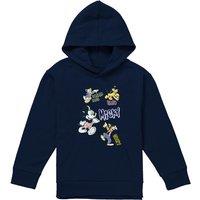 Disney Mickey Graffiti Youth Kids Pull-Over Hoodie, Navy | Size: 5-6 Years