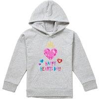Disney Princess Valentine'S Day, Happy Hearts Day Youth Kids Pull-Over Hoodie, Athletic Heather in Grey | Size: 7-8 Years