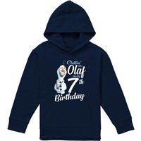 Disney Frozen Chillin Like Olaf 7Th Birthday Youth Kids Pull-Over Hoodie, Navy | Size: 12-13 Years