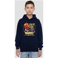 Marvel Spiderman Battle Youth Kids Pull-Over Hoodie, Navy | Size: 12-13 Years