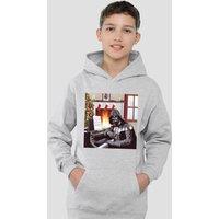 Disney Star Wars Darth Vader Christmas Carols Youth Kids Pull-Over Hoodie, Athletic Heather in Grey | Size: 9-11 Years