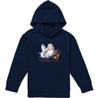 Disney Frozen Valentine'S Day Olaf, I'D Flurry For You Elsa Youth Kids Pull-Over Hoodie, Navy | Size: 7-8 Years