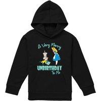 Disney Alice In Wonderland Very Merry Unbirthday To Me Youth Kids Pull-Over Hoodie, Black | Size: 7-8 Years