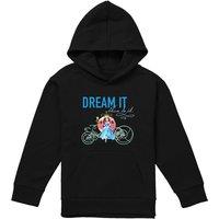 Disney Cinderella With Pumpkin Coach. Dream It, Then Do It Youth Kids Pull-Over Hoodie, Black | Size: 7-8 Years