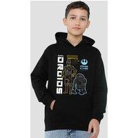 Disney Star Wars Rebel Droids Youth Kids Pull-Over Hoodie, Black | Size: 7-8 Years