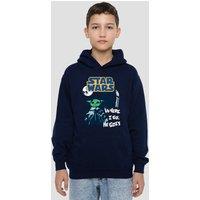 Disney Star Wars Swipe Grogu Youth Kids Pull-Over Hoodie, Navy | Size: 12-13 Years