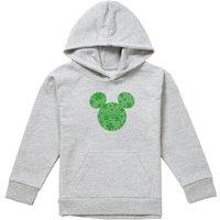Disney Mickey Mouse St Patrick'S Day Shamrock Ears Youth Kids Pull-Over Hoodie, Athletic Heather in Grey | Size: 9-11 Years